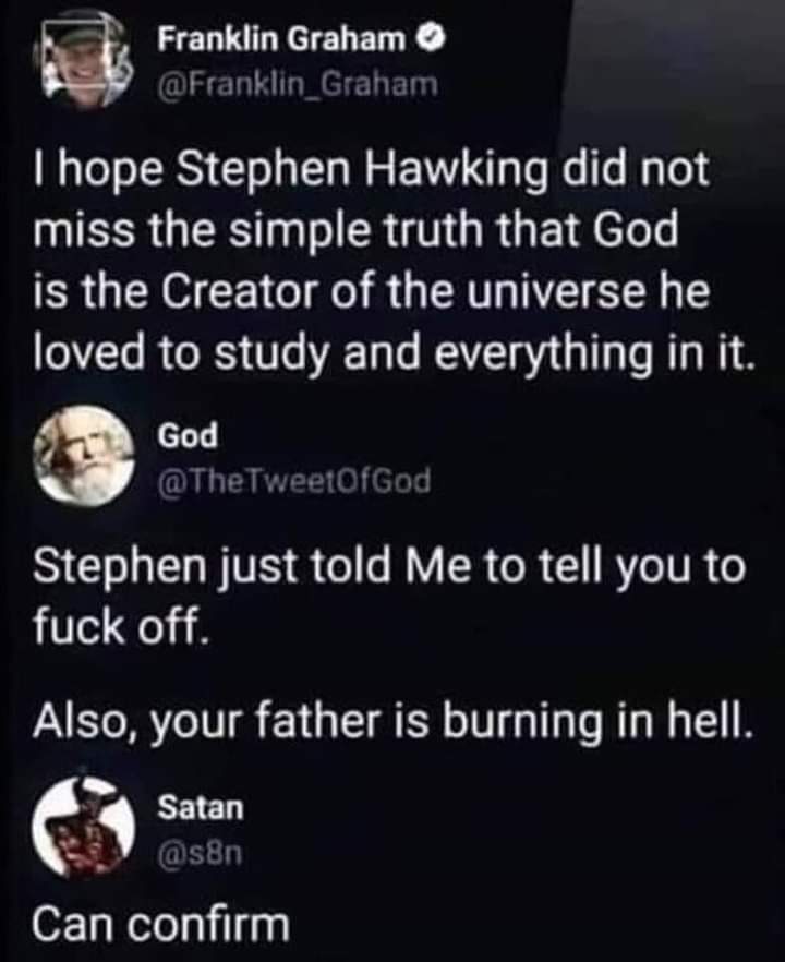 Hawking God Satan